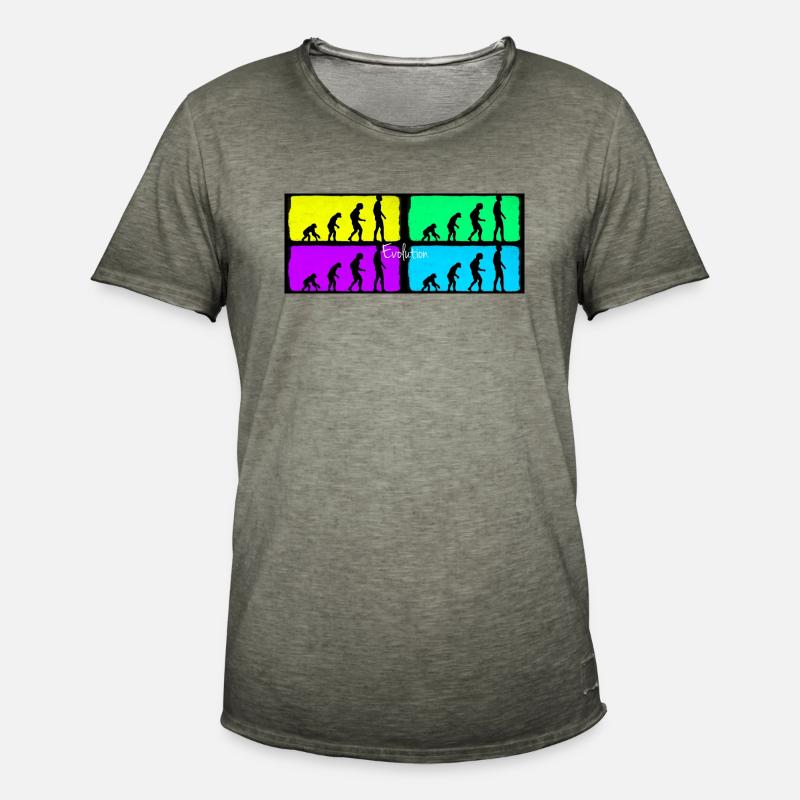 evolution - Männer Vintage T-Shirt - Vintage Khaki