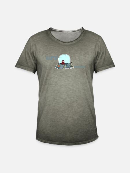 UFO-Reisen - Männer Vintage T-Shirt - Vintage Khaki