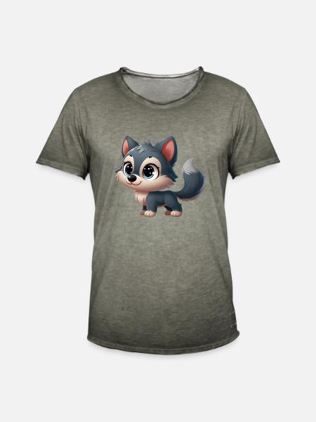 wolf 3 - T-shirt vintage Homme - vintage kaki