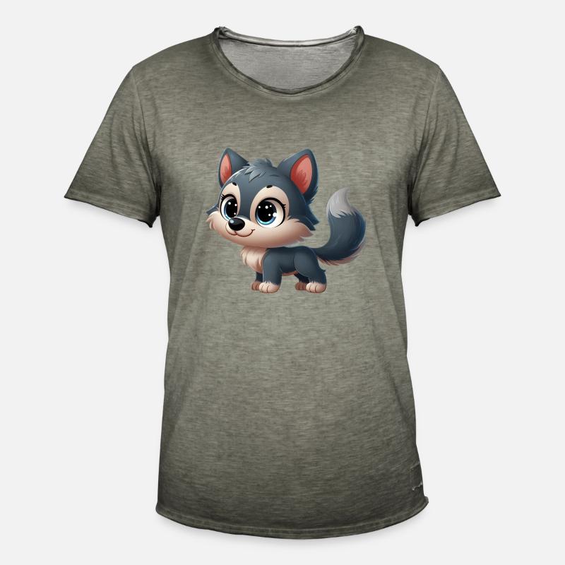 Wolf 3 - Männer Vintage T-Shirt - Vintage Khaki