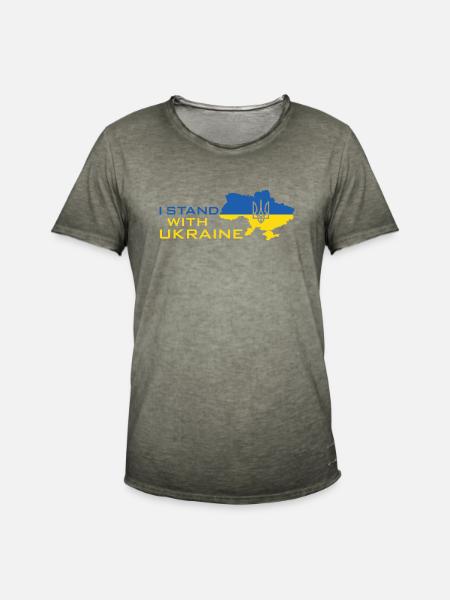I Stand with Ukraine - Männer Vintage T-Shirt - Vintage Khaki