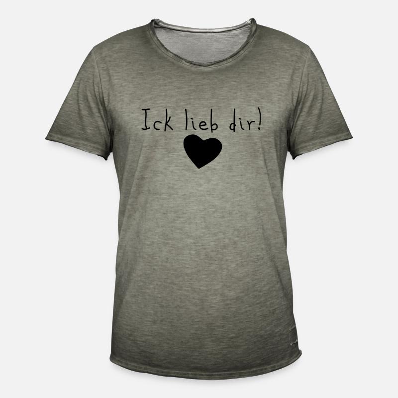 ick lieb dir - Männer Vintage T-Shirt - Vintage Khaki