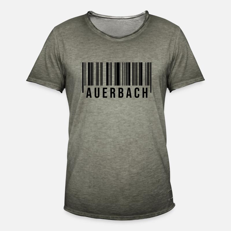 Erzgebirge Strichcode Auerbach - Männer Vintage T-Shirt - Vintage Khaki