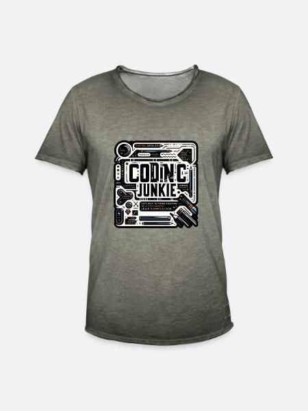 Coding Junkie 11 - Men's Vintage T-Shirt - vintage khaki