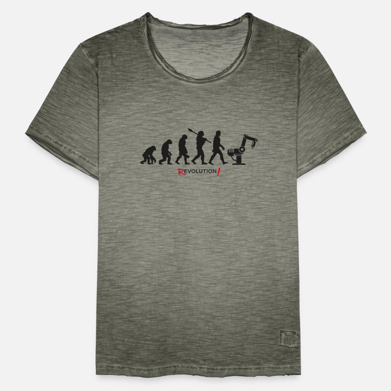 Evolution Revolution Android Roboter Männer Vintage T-Shirt