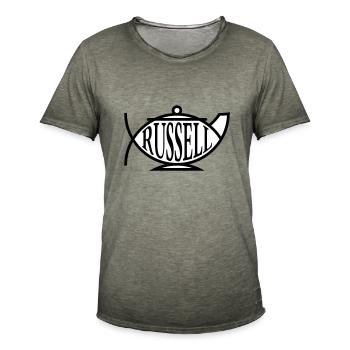 Russells Teekanne / Russels Teapot - Männer Vintage T-Shirt - Vintage Khaki - Vorne - Jose (178cm)