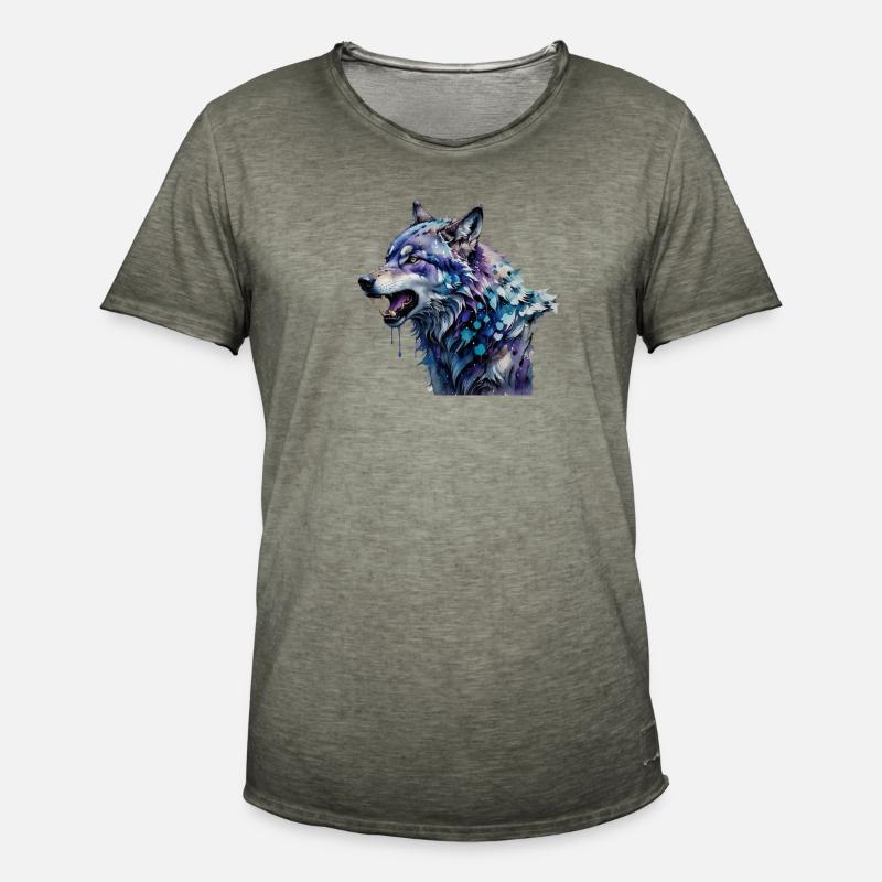 Alphawolf - Männer Vintage T-Shirt - Vintage Khaki