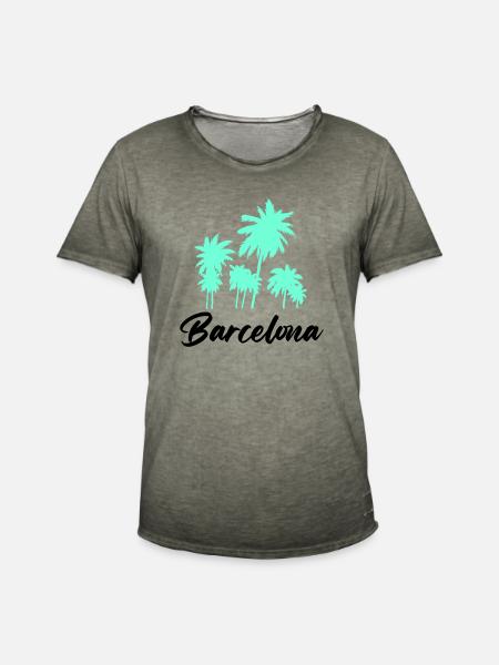 Barcelona - Men's Vintage T-Shirt - vintage khaki