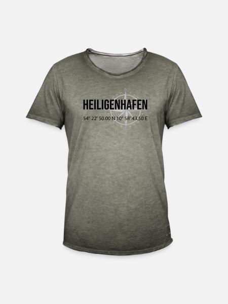 Koordinaten Heiligenhafen - Männer Vintage T-Shirt - Vintage Khaki