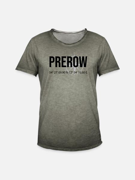 Koordinaten Prerow - Männer Vintage T-Shirt - Vintage Khaki