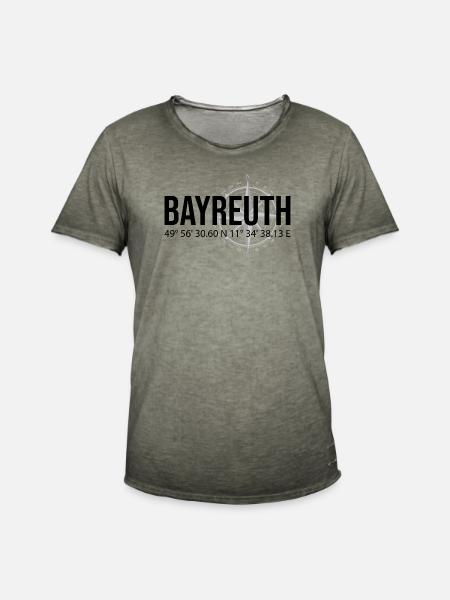 Koordinaten Bayreuth - Männer Vintage T-Shirt - Vintage Khaki