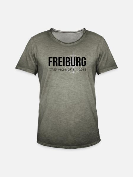 Koordinaten Freiburg - Männer Vintage T-Shirt - Vintage Khaki