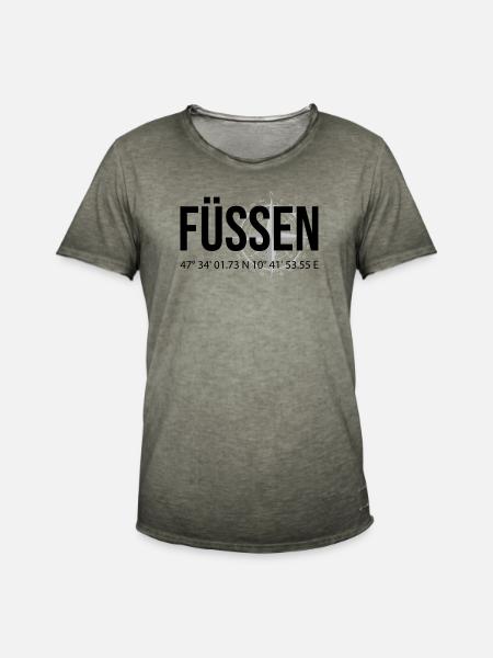 Koordinaten Füssen - Männer Vintage T-Shirt - Vintage Khaki