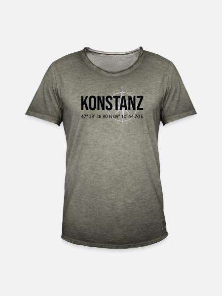 Koordinaten Konstanz - Männer Vintage T-Shirt - Vintage Khaki