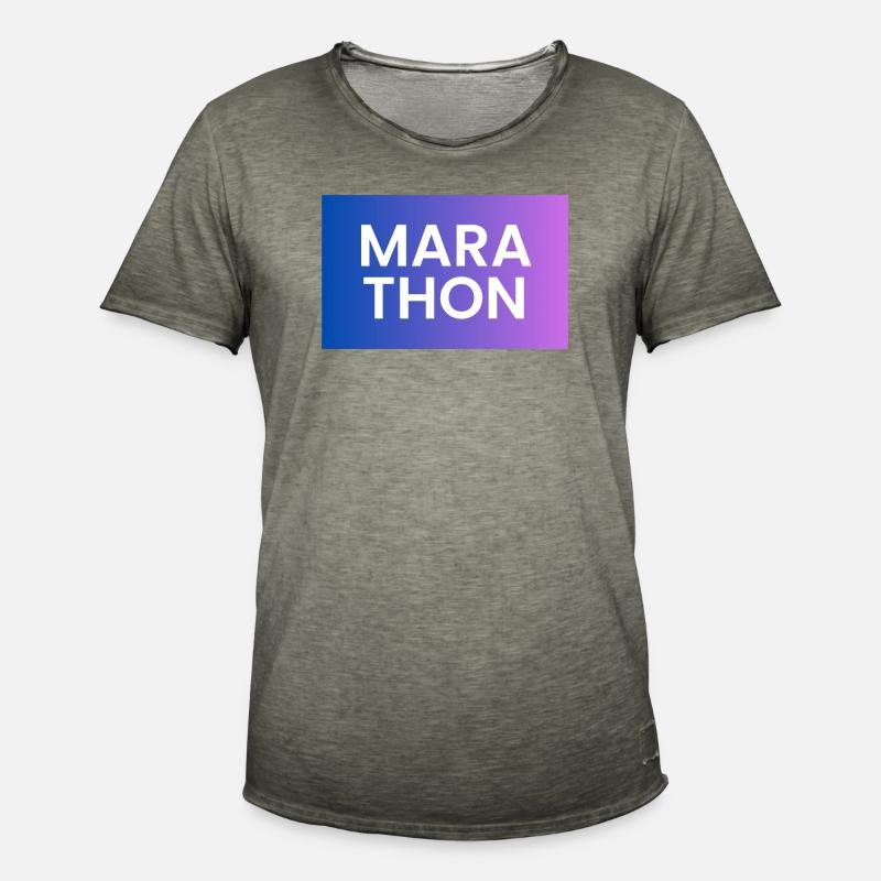 Marathon Gradient Shirt Design - Männer Vintage T-Shirt - Vintage Khaki