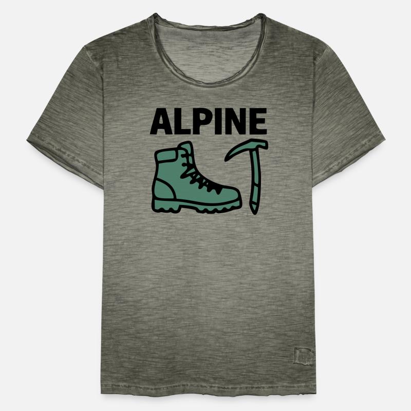 Wanderschuh Eispickel Alpine Bergsteigen Klettern Männer Vintage T-Shirt