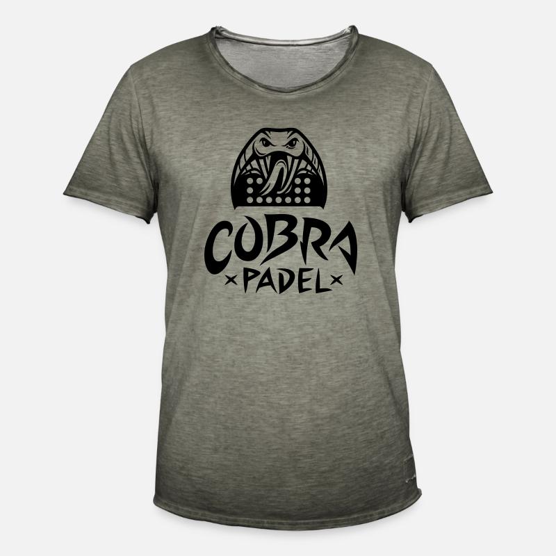 Cobra Padel. Black Version - Männer Vintage T-Shirt - Vintage Khaki