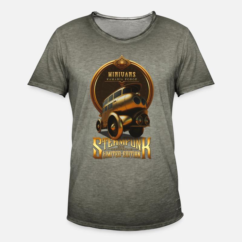 STEAMPUNK OLDTIMER OLDTIMER RETRO MINIVANS - Männer Vintage T-Shirt - Vintage Khaki