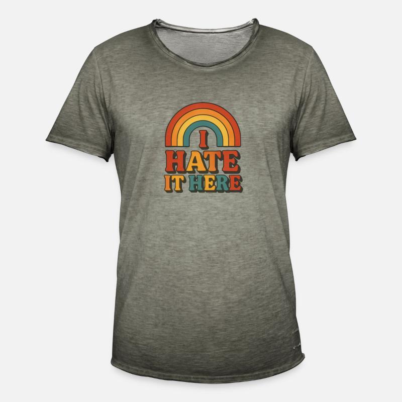I Hate It Here Regenbogen - Männer Vintage T-Shirt - Vintage Khaki