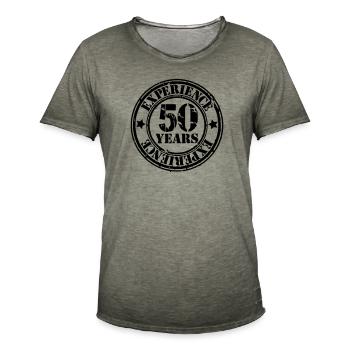 50years - Men's Vintage T-Shirt - vintage khaki - Front - Jose (178cm)