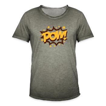 Pow (Explosion) - Männer Vintage T-Shirt - Vintage Khaki - Vorne - Jose (178cm)