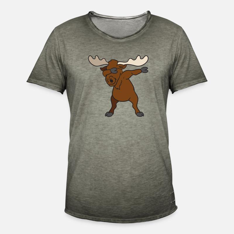 Dabbing Dab Elch - Männer Vintage T-Shirt - Vintage Khaki