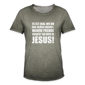 Jesus Christus ist Freude / Christliches Geschenk - Männer Vintage T-Shirt - Vintage Khaki - Vorne