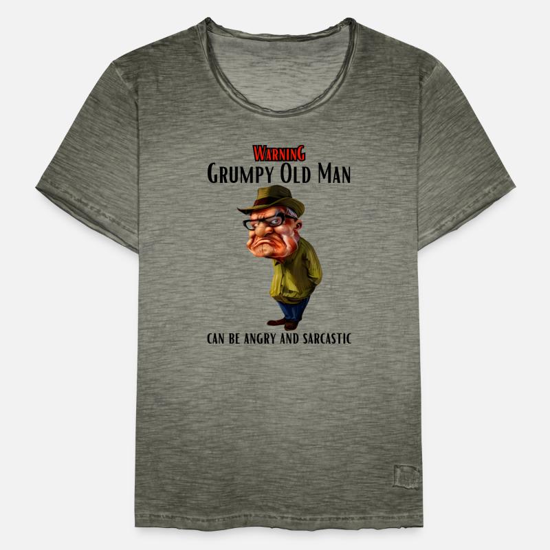 Warning Grumpy Old Man Men's Vintage T-Shirt