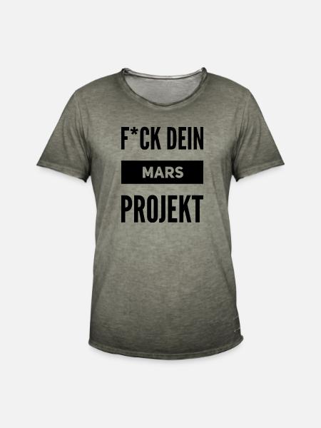 Mars Projekt - Männer Vintage T-Shirt - Vintage Khaki