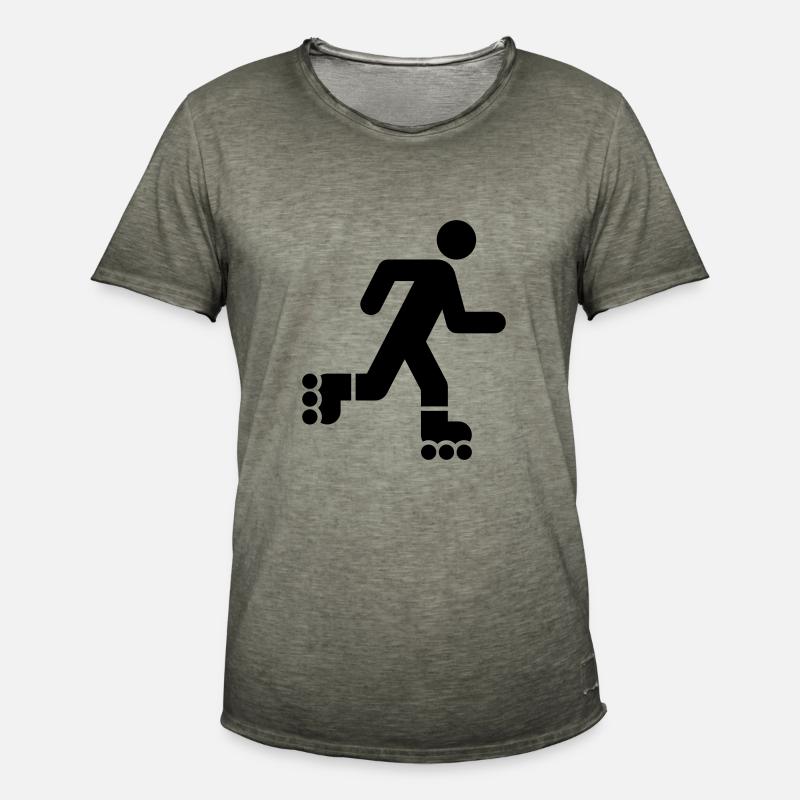 Rollerfahrer, Roller, Roller Sport - Männer Vintage T-Shirt - Vintage Khaki
