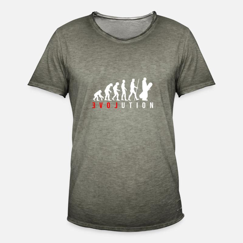 Snowboard Evolution - Männer Vintage T-Shirt - Vintage Khaki