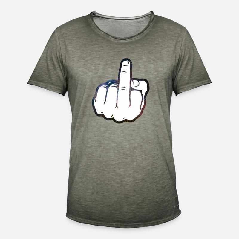 Mittelfinger Comic - Männer Vintage T-Shirt - Vintage Khaki