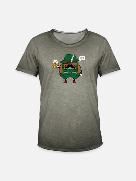 potato in costume Prost - Men's Vintage T-Shirt - vintage khaki