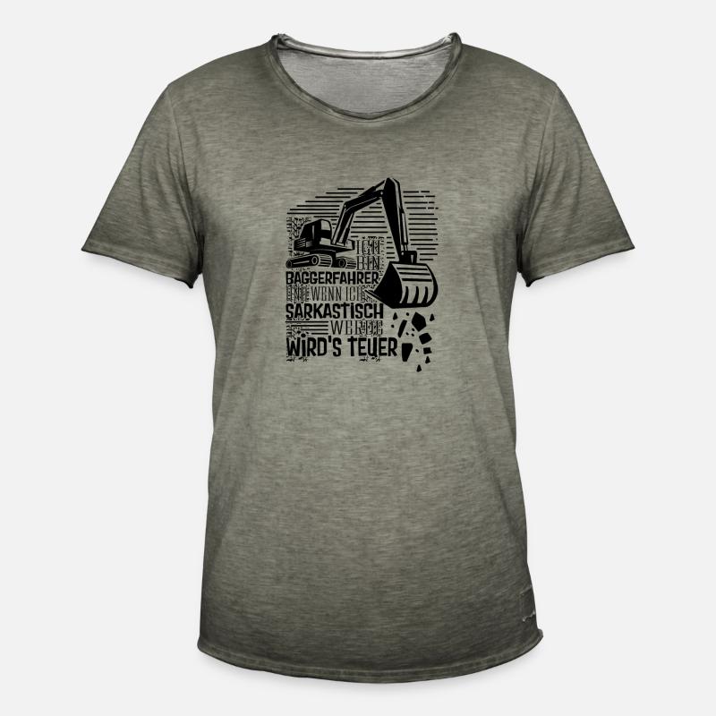 Baggerführer Sarkastisch werden Bagger - Männer Vintage T-Shirt - Vintage Khaki