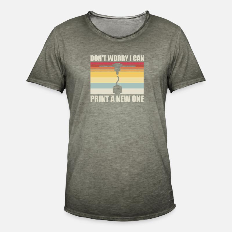 Humorvolle Computertechniker Drucker - Männer Vintage T-Shirt - Vintage Khaki