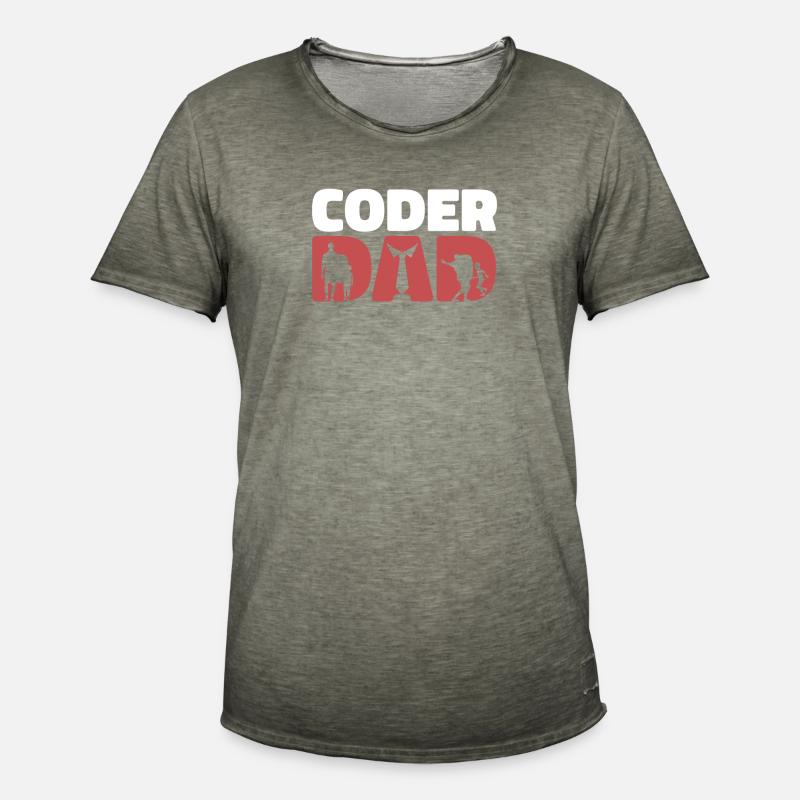 Entwickler Coder Programmierer Papa Coding - Männer Vintage T-Shirt - Vintage Khaki