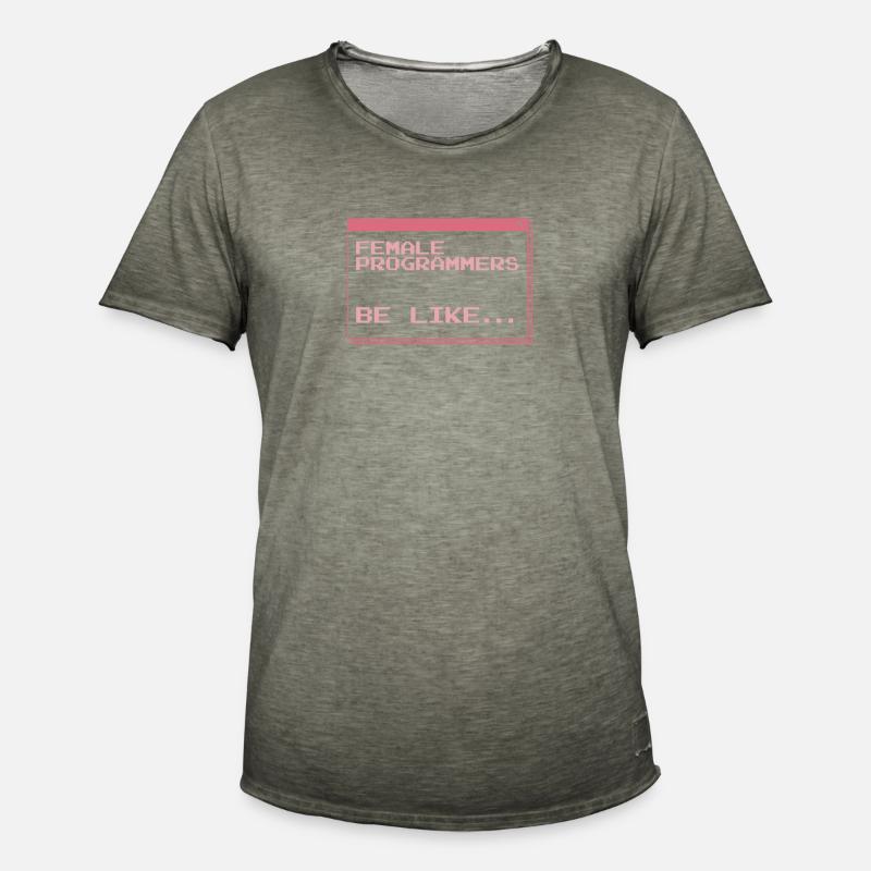 Developer Coder Programmer Female - Men's Vintage T-Shirt - vintage khaki