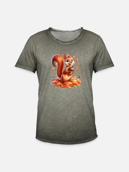 Eichhörnchen im Herbst - Männer Vintage T-Shirt - Vintage Khaki