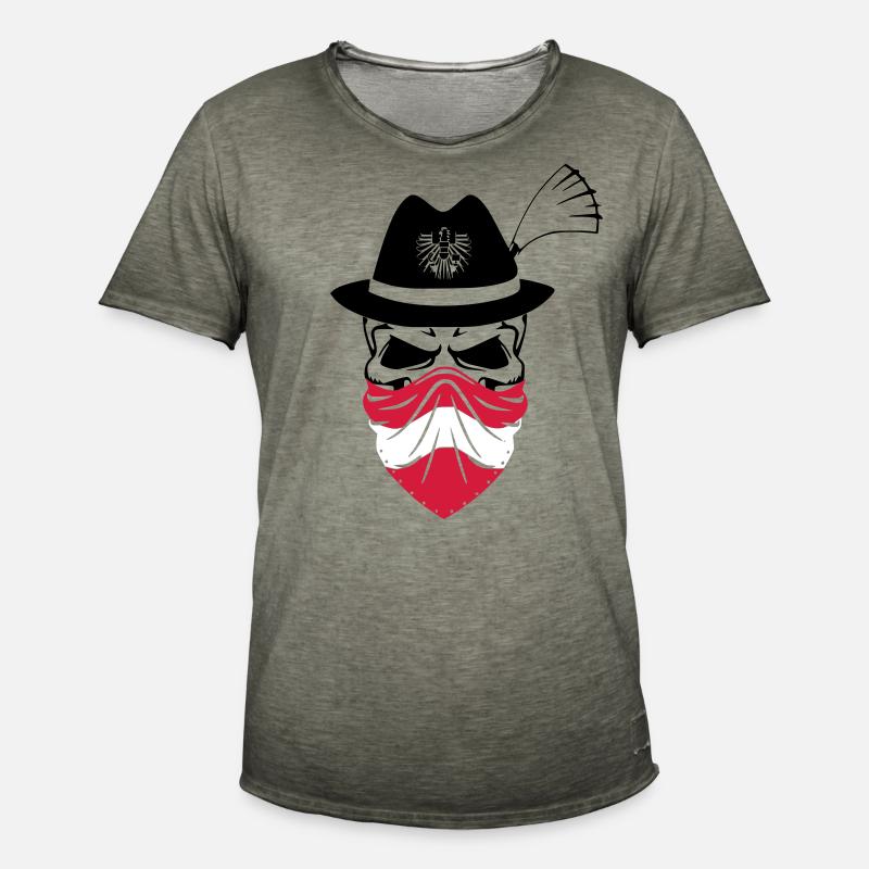 Austria Skull - Männer Vintage T-Shirt - Vintage Khaki