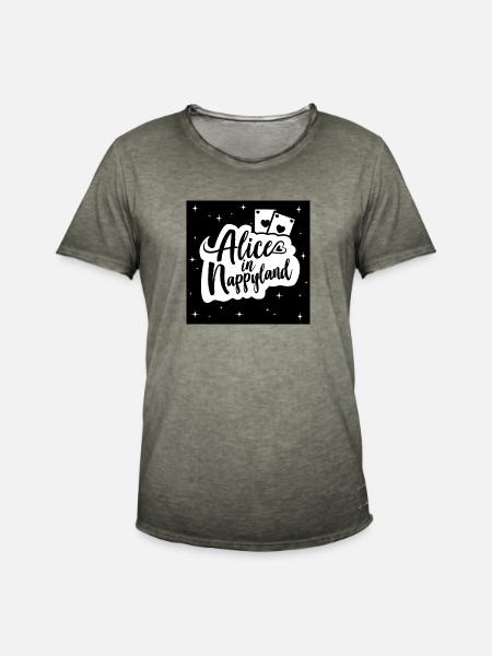 Alice i Nappyland 1 - Herre vintage T-shirt - vintage-khaki