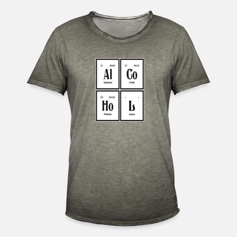 Alkohol - Periodensystem der Elemente - Männer Vintage T-Shirt - Vintage Khaki