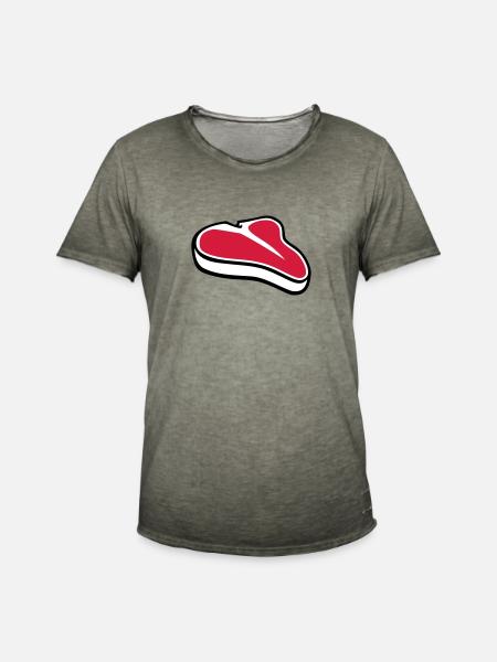 Steak - Männer Vintage T-Shirt - Vintage Khaki