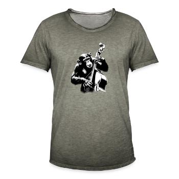 Affen Orchester Kontrabass StreetArt Banksy Style - Männer Vintage T-Shirt - Vintage Khaki - Vorne - Jose (178cm)