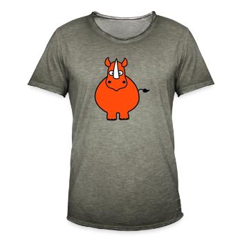 Rhino - T-shirt vintage Homme - vintage kaki - Devant - Jose (178cm)