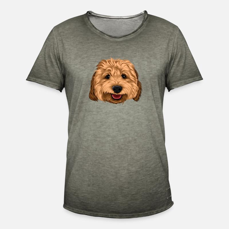 Glücklicher Cockapoo - Männer Vintage T-Shirt - Vintage Khaki