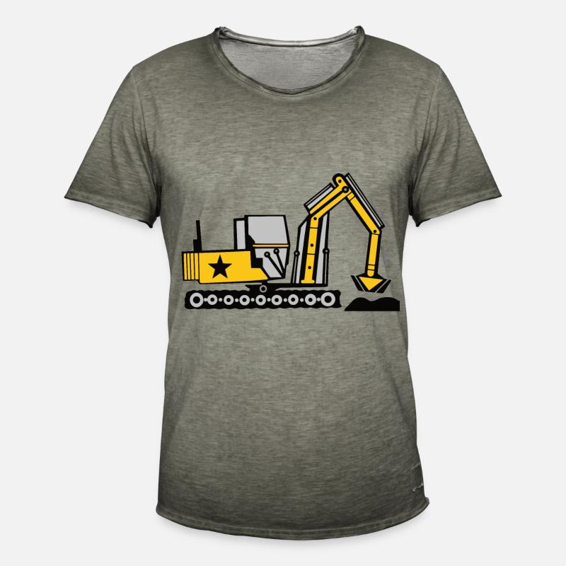 Bagger Baumaschine Baggern Bau - Männer Vintage T-Shirt - Vintage Khaki