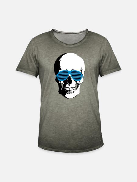 Skull - Männer Vintage T-Shirt - Vintage Khaki