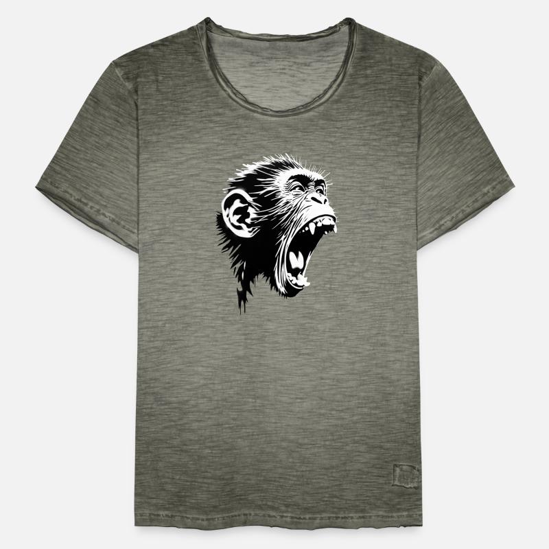 Auteur-compositeur-interprète Screaming Monkey T-shirt vintage Homme