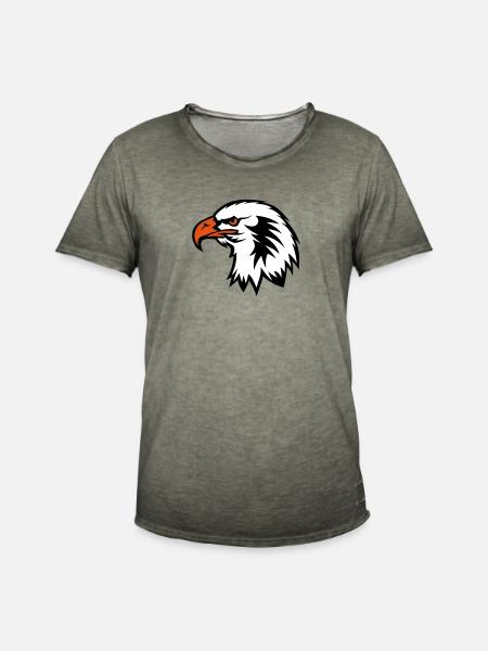 eagle head eagle drawing cartoon face 702 - Men's Vintage T-Shirt - vintage khaki