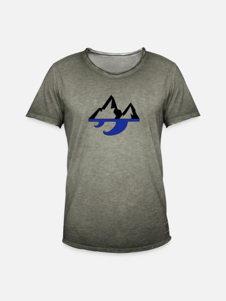 Mountain & Wave - Men's Vintage T-Shirt - vintage khaki